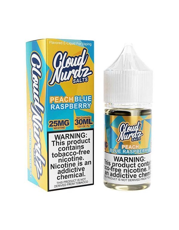 Peach Blue Raspberry Cloud Nurdz TFN Salt Nic E-Juice 30ml