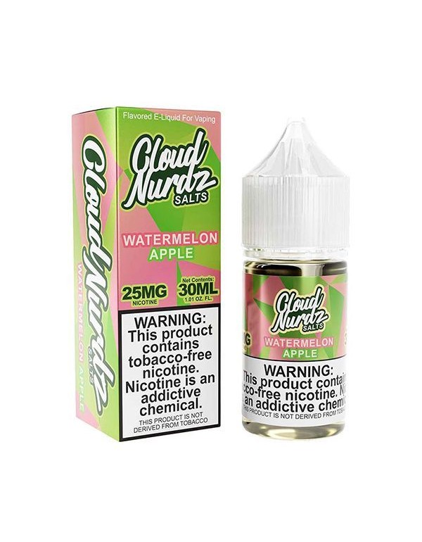 Watermelon Apple Cloud Nurdz TFN Salt Nic E-Juice 30ml