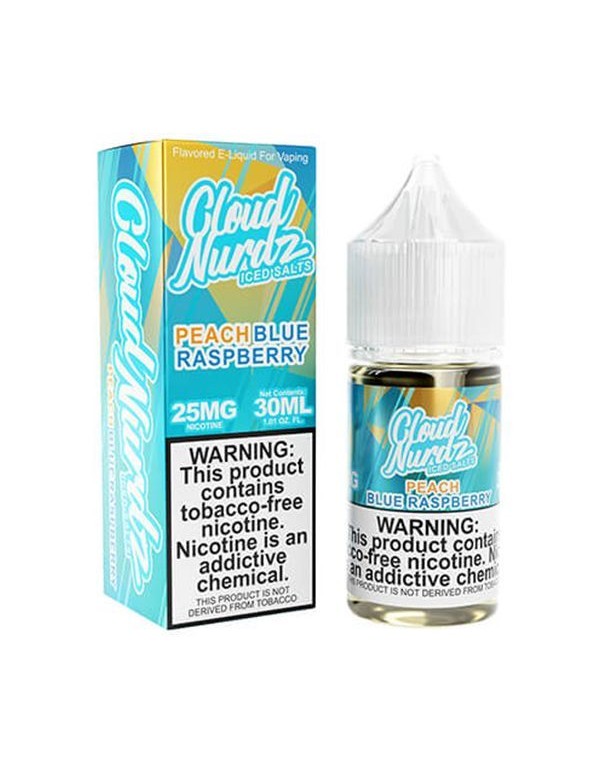 Peach Blue Raspberry Iced Cloud Nurdz TFN Salts Elquid 30 ml