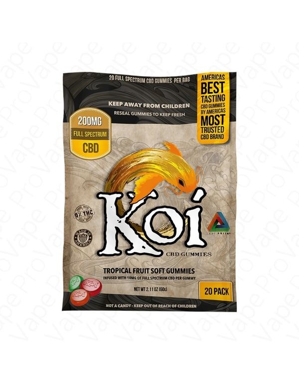 Sour Tropical Fruit Soft Gummies 200mg CBD Koi 20PCS- ProVape