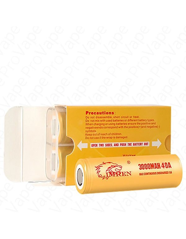 IMREN 18650 40A Yellow Rechargeable Battery 2PCS